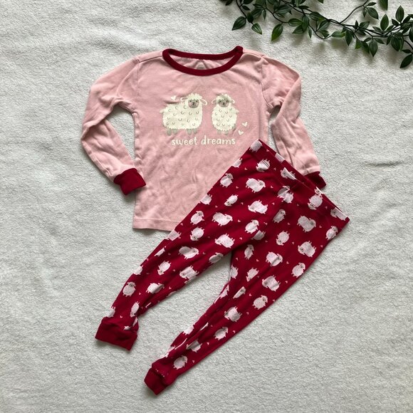 Wonder Nation Toddler Pajamas 24M | Pink Sheep Print GUC with Light Staining - Picture 16 of 16